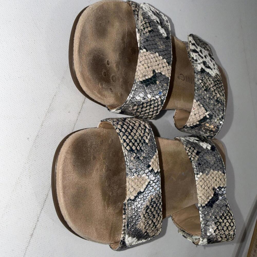 Vionic Comfort Randi Boa‎ Flip Flop Metallic Snake Print Sandals Slides Size 8 - Picture 3 of 11